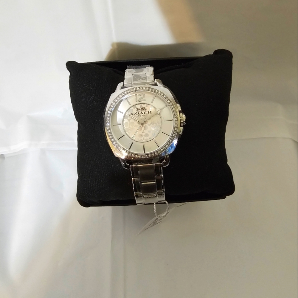 Ladies Authentic Coach Silver Tone Watch